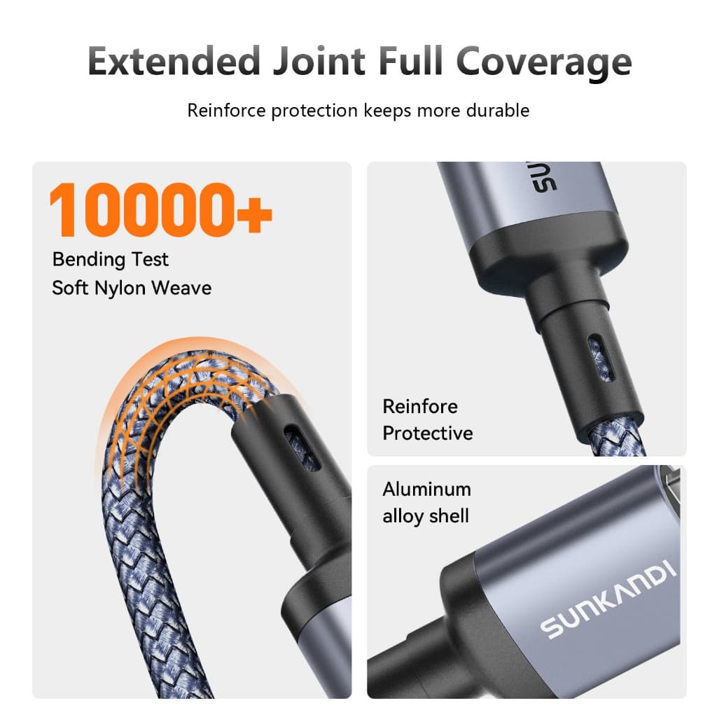 SUNKANDI Mini USB to USB C Cable 480Mbps OTG V3 สายถักสําหรับกล้อง Dashcams Mp3 4 รูปที่ 6