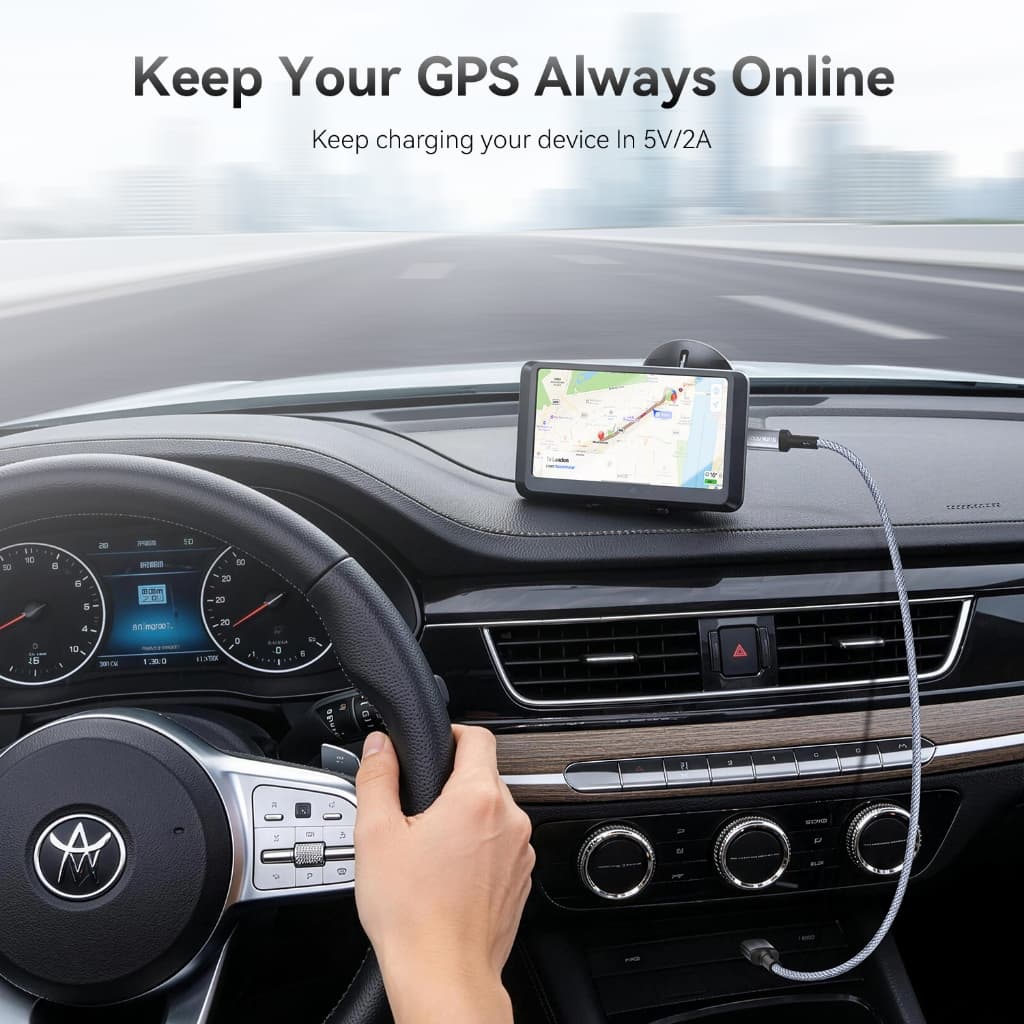 SUNKANDI Mini USB to USB C Cable 480Mbps OTG V3 สายถักสําหรับกล้อง Dashcams Mp3 4 รูปที่ 3