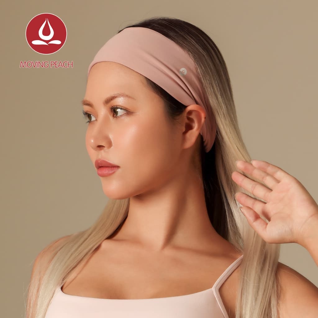 MOVING PEACH Headband สำหรับผู้หญิง ยืดหยุ่นสูง และซึมซับเหงื่อได้ดี ใช้ในการออกกำลังกายและสวมใส่วัน.daily รูปที่ 5