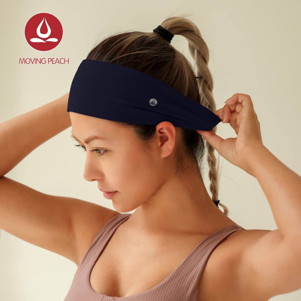 MOVING PEACH Headband สำหรับผู้หญิง ยืดหยุ่นสูง และซึมซับเหงื่อได้ดี ใช้ในการออกกำลังกายและสวมใส่วัน.daily รูปที่ 6