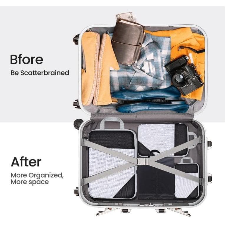 กระเป๋าจัดระเบียบเดินทาง แบบบีบอัด ประหยัดพื้นที่ | Packing Cubes 9 ชิ้น | ส่งจากไทย รูปที่ 4