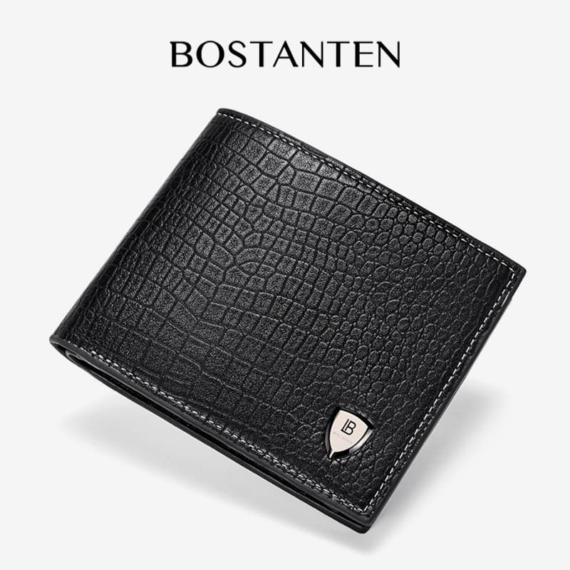 BOSTANTEN กระเป๋าตังค์ผู้ชาย หนัง PU ใบสั้น แฟชั่น