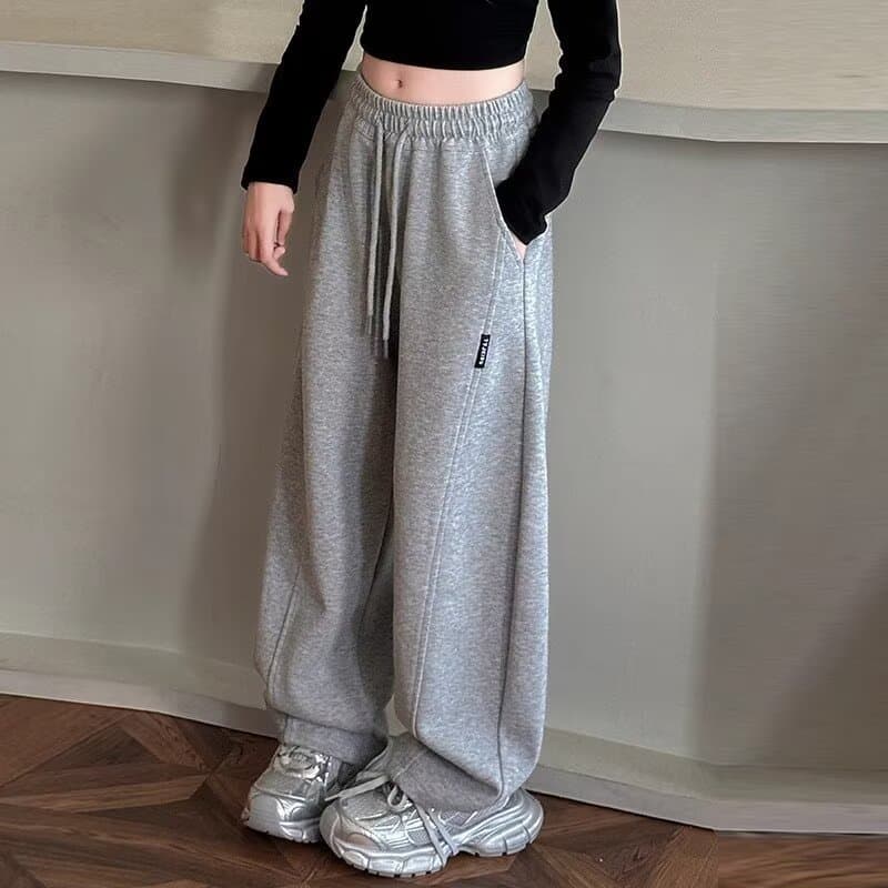 กางเกงเด็กผู้หญิง กางเกงวอร์มสำหรับสาว ๆ เอวยางยืด เทา / ดำ 130-160cm แฟชั่น พักผ่อน สบาย เวอร์ชั่นเกาหลี ฤดูร้อน รูปที่ 2