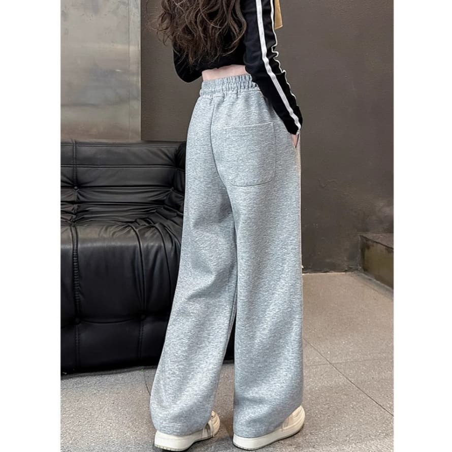 กางเกงเด็กผู้หญิง กางเกงวอร์มสำหรับสาว ๆ เอวยางยืด เทา / ดำ 130-160cm แฟชั่น พักผ่อน สบาย เวอร์ชั่นเกาหลี ฤดูร้อน รูปที่ 5