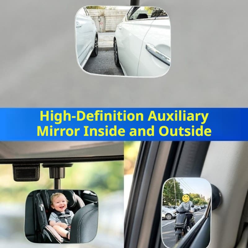 SEAMETAL กระจกจุดบอดรถยนต์ กระจกมุมกว้าง 360° ยานพาหนะกระจกเสริมความปลอดภัย HD แบบปรับได้ รูปที่ 7