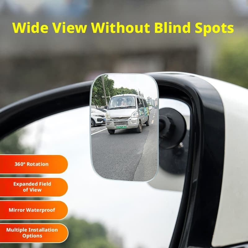 SEAMETAL กระจกจุดบอดรถยนต์ กระจกมุมกว้าง 360° ยานพาหนะกระจกเสริมความปลอดภัย HD แบบปรับได้ รูปที่ 4