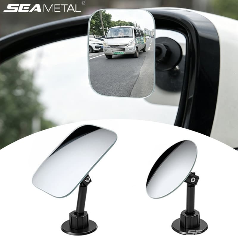 SEAMETAL กระจกจุดบอดรถยนต์ กระจกมุมกว้าง 360° ยานพาหนะกระจกเสริมความปลอดภัย HD แบบปรับได้ รูปที่ 3