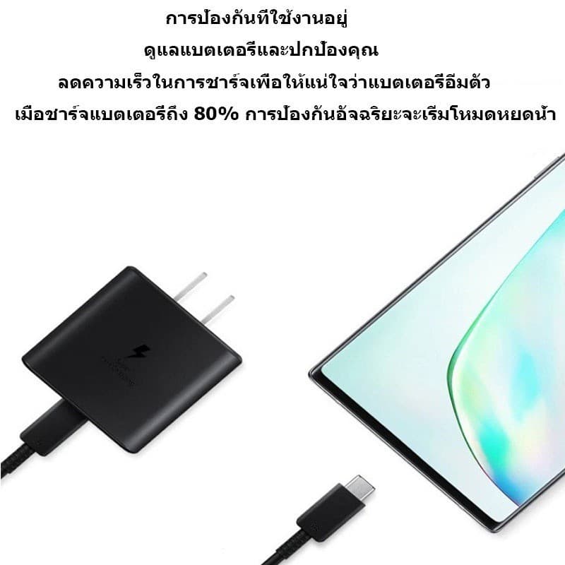 สายชาร์จเร็ว, ที่ชาร์จ Samsung 45W, พร้อมหัวชาร์จและอะแดปเตอร์, Type-C, ความยาว 1 ม./1.5 ม./2 ม., เข้ากันได้กับ Samsung A50/A30, Samsung Galaxy A06/A55/A35/A16/F16/A56/F56/M56/A36/S25/Tab S10+ รูปที่ 6