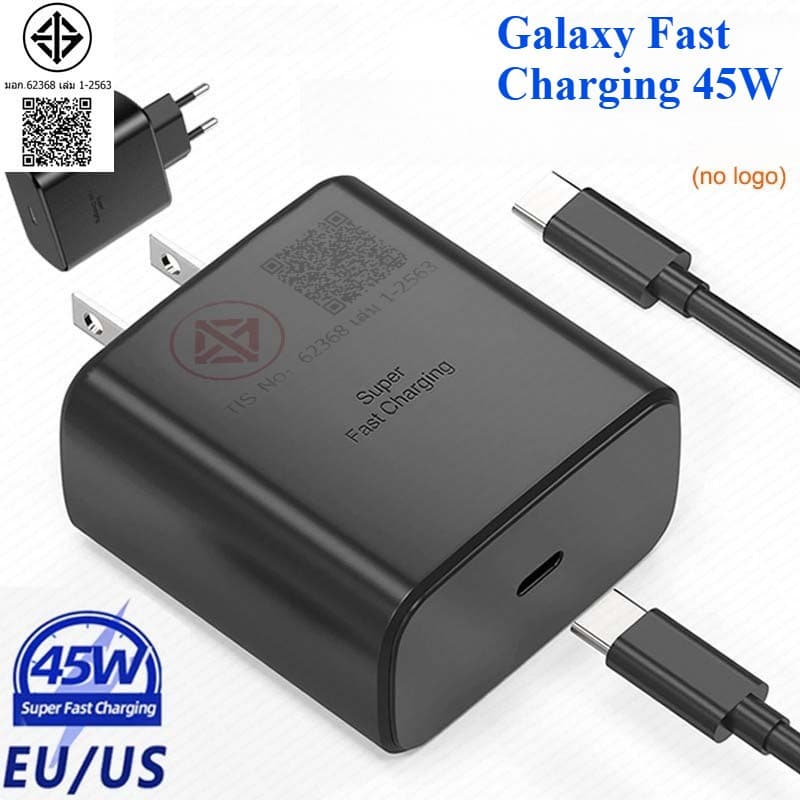 สายชาร์จเร็ว, ที่ชาร์จ Samsung 45W, พร้อมหัวชาร์จและอะแดปเตอร์, Type-C, ความยาว 1 ม./1.5 ม./2 ม., เข้ากันได้กับ Samsung A50/A30, Samsung Galaxy A06/A55/A35/A16/F16/A56/F56/M56/A36/S25/Tab S10+ รูปที่ 9