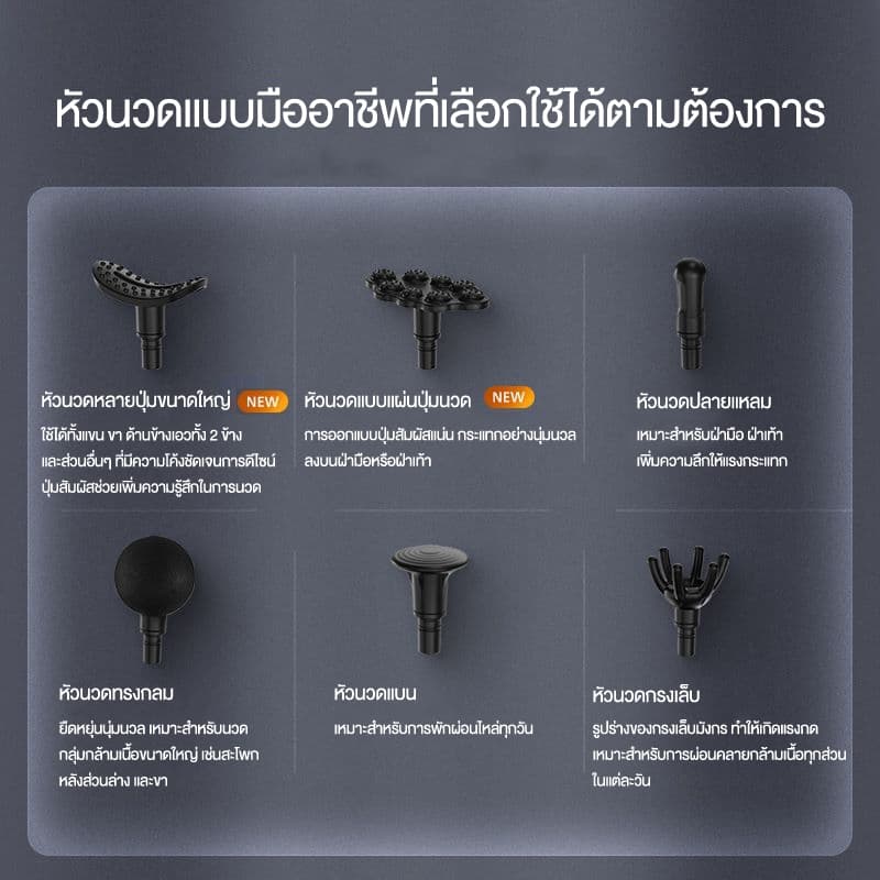 Philips เครื่องนวดมือถือ Fascia Gun Massage Gun ปืนนวดไฟฟ้า นวดกล้ามเนื้อที่นวดไฟฟ้า ปืนนวด ของขวัญ PPM7323 PPM7325 รูปที่ 5