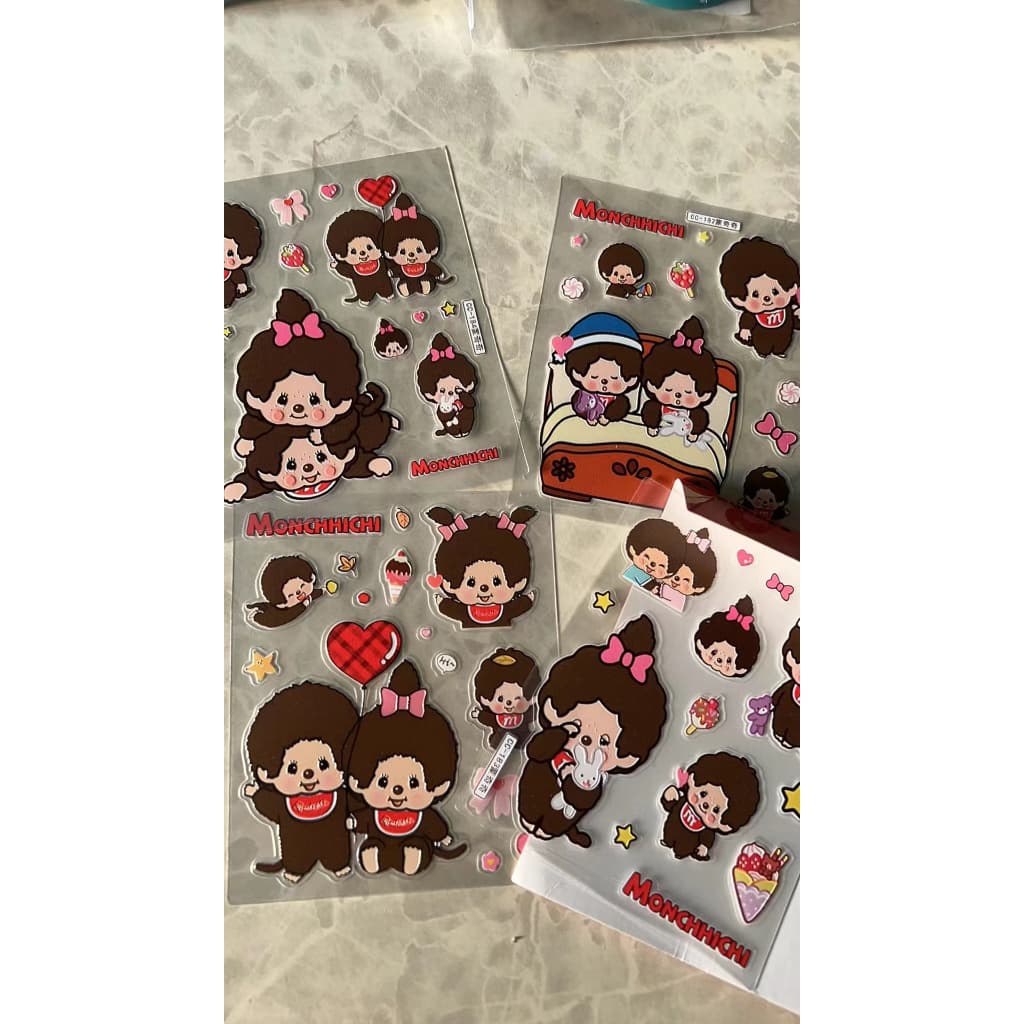 การ์ตูน Moncici 5D สติกเกอร์นูนกันน้ํา DIY โทรศัพท์มือถือกล้องขวดน้ําตกแต่ง รูปที่ 6