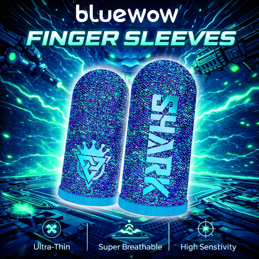 BlueWow แขนนิ้วสําหรับเล่นเกมมือถือระบายอากาศป้องกันเหงื่อแขนนิ้วหัวแม่มือบางเฉียบสําหรับ PUBG รูปที่ 1