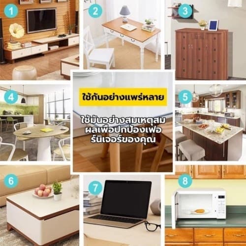 แผ่นรองโต๊ะ PVC ใส | กันความร้อน กันน้ำ | ปูโต๊ะ ป้องกันรอย ทำความสะอาดง่าย | หลายขนาด รูปที่ 9