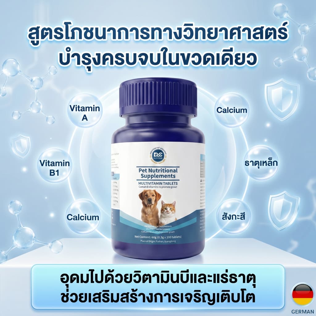 วิตามินสุนัข-แมว 200 เม็ด แก้ปัญหาเบื่ออาหาร ขนร่วง บำรุงร่างกายให้แข็งแรง โตไว เม็ดเคี้ยวง่าย กลิ่น รูปที่ 2