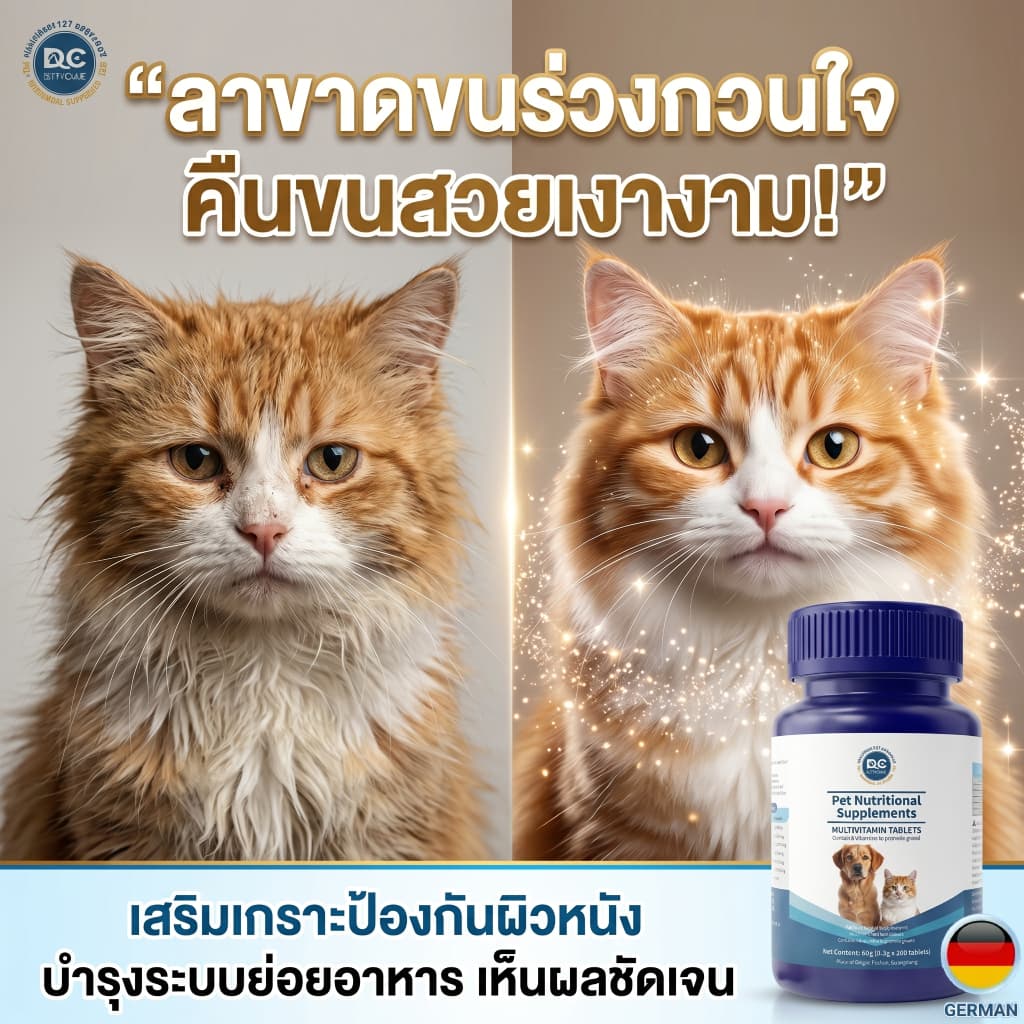 วิตามินสุนัข-แมว 200 เม็ด แก้ปัญหาเบื่ออาหาร ขนร่วง บำรุงร่างกายให้แข็งแรง โตไว เม็ดเคี้ยวง่าย กลิ่น รูปที่ 5