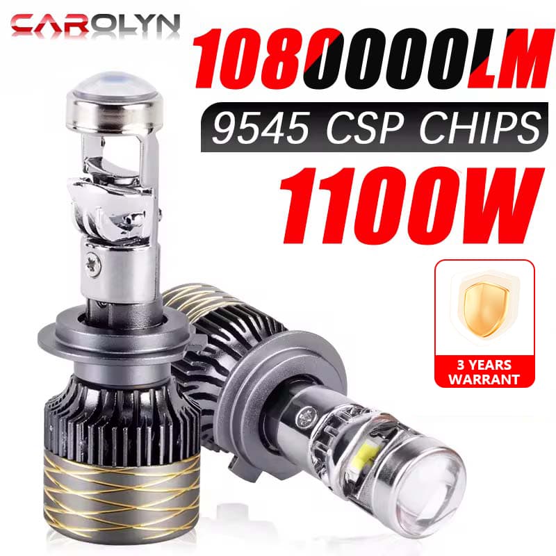 1100w 1080000Lm H7 H4 Canbus ไฟหน้ารถ Mini เลนส์ H11 H8 9005 9006 HB3 HB4 LED โปรเจคเตอร์หลอดไฟ 6000K Auto รถจักรยานยนต์ Mini เลนส์ รูปที่ 1