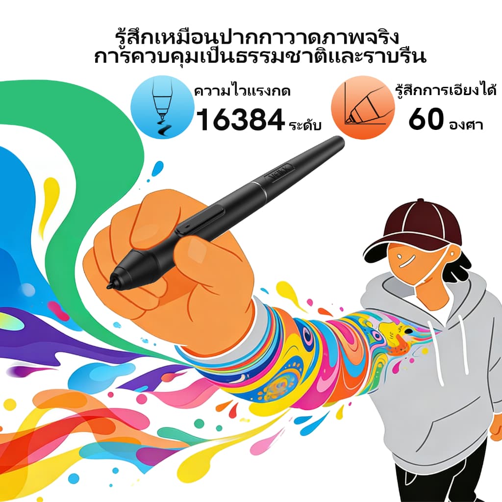 VEIKK VK850 แท็บเล็ตการวาดภาพ 8x6 นิ้ว, ความไวความดัน 16K 290PPS 5080LPI, แท็บเล็ตกราฟิก Ultra Slim พร้อมปุ่มลัด 10 ปุ่มและปุ่มหมุนสําหรับศิลปะดิจิตอล, การออกแบบ, คลาสออนไลน์ รูปที่ 3
