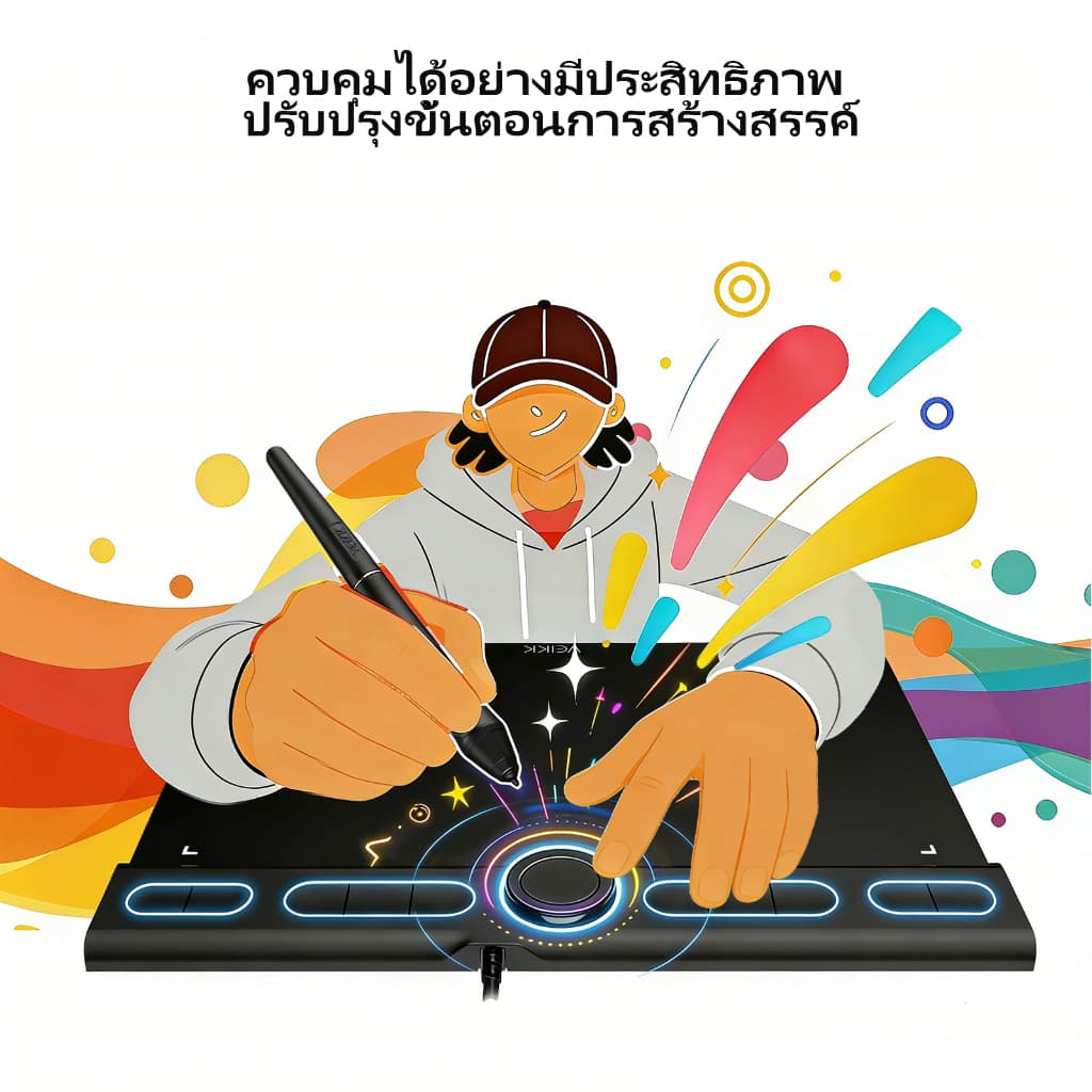VEIKK VK850 แท็บเล็ตการวาดภาพ 8x6 นิ้ว, ความไวความดัน 16K 290PPS 5080LPI, แท็บเล็ตกราฟิก Ultra Slim พร้อมปุ่มลัด 10 ปุ่มและปุ่มหมุนสําหรับศิลปะดิจิตอล, การออกแบบ, คลาสออนไลน์ รูปที่ 4