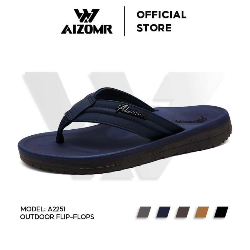 AIZOMR Mens Sandals/Flip-flops ทนต่อการสึกหรอและกันลื่น มีรองรับส่วนโค้ง ผลิตจากวัสดุ EVA/PVC ดีไซน์ดั้งเดิม รุ่น A2251 รูปที่ 1
