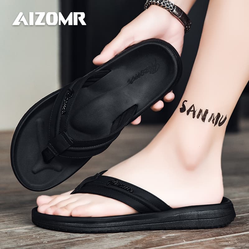 AIZOMR Mens Sandals/Flip-flops ทนต่อการสึกหรอและกันลื่น มีรองรับส่วนโค้ง ผลิตจากวัสดุ EVA/PVC ดีไซน์ดั้งเดิม รุ่น A2251 รูปที่ 9
