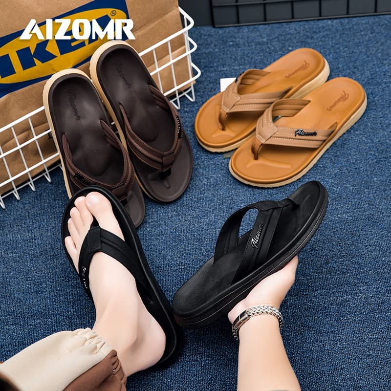 AIZOMR Mens Sandals/Flip-flops ทนต่อการสึกหรอและกันลื่น มีรองรับส่วนโค้ง ผลิตจากวัสดุ EVA/PVC ดีไซน์ดั้งเดิม รุ่น A2251 รูปที่ 8