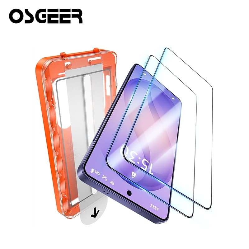 OSGEER 2 แพ็คสําหรับ Samsung Galaxy S26 S25 S24 Ultra Plus ปกป้องหน้าจอ - กระจกนิรภัย, ติดตั้งง่าย, ความแข็ง 9H, HD-Clear, 3D Full-covering รูปที่ 1