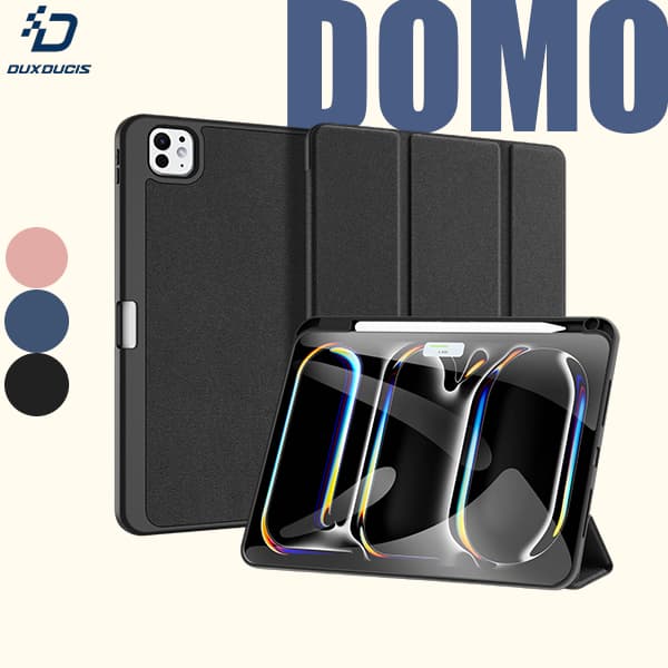 DUX DUCIS DOMO เคสไอแพดคุณภาพดี แท็บเล็ตกรณีพลิกสําหรับ iPad Air 11 13 2025 Pro 11 13 2024 Pro 10.5 12.9 Mini 7 6 Air 5 4/ 7 8 9 10 11 ใส่ปากกา เคสแบบฝาพับ รูปที่ 1