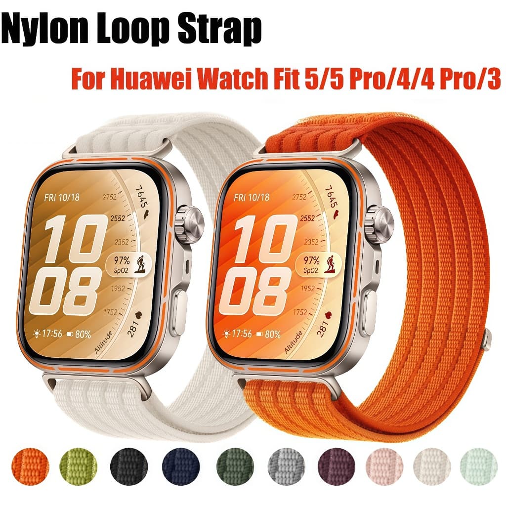 ไนลอนสายรัดสําหรับ Huawei Watch Fit 5 5 Pro กีฬา Smartwatch เปลี่ยนสายรัดข้อมือสร้อยข้อมือสําหรับ Huawei Watch Fit 5 Pro Fit5 4 3 สาย รูปที่ 1