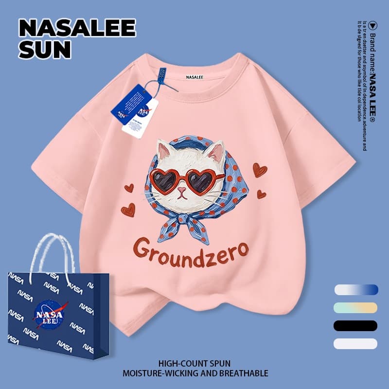 เด็กผ้าฝ้ายเสื้อยืดสีขาวการ์ตูนแมวสนุกพิมพ์ฤดูร้อนเสื้อผ้าระบายอากาศแขนสั้นเหมาะสําหรับ 3-16 ชายหญิง รูปที่ 8