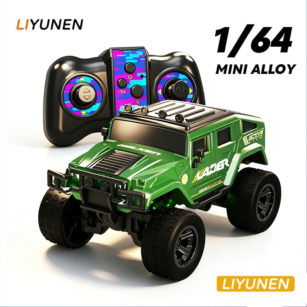 1/64โลหะผสมRC off-roadรถMiniของเล่นรีโมทคอนโทรล1/64ขนาดเล็กBigfootรุ่นยานพาหนะเดสก์ท็อปของเล่นรถเด็กของขวัญ รูปที่ 1