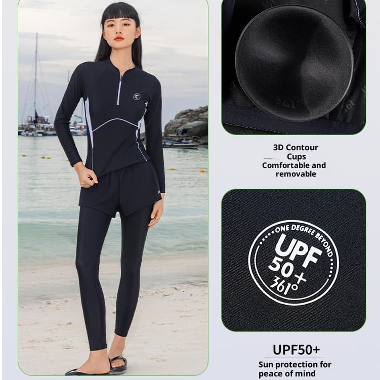 ชุดว่ายน้ํา 361 องศา Rushguard UPF50+ ชุดว่ายน้ํามืออาชีพสองชิ้น Beachwwear รูปที่ 1