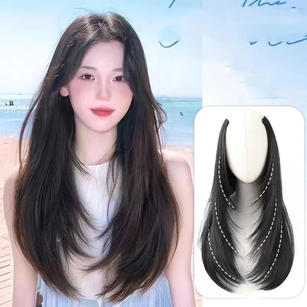 แฮร์พีชปลายสไลด์เลเยอร์ ไล่ระดับดูมีมิติ เพิ่มวอลุ่ม ไหมเกรดพรีเมียม ความยาว 50/60 cm สไลด์กรอบหน้า รูปที่ 3