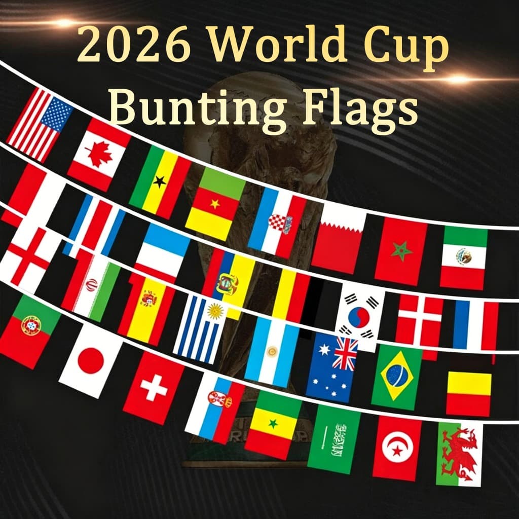 2026 FIFA World Cup Bunting Flags, Football Themed Hanging Pennant Decor รูปที่ 6