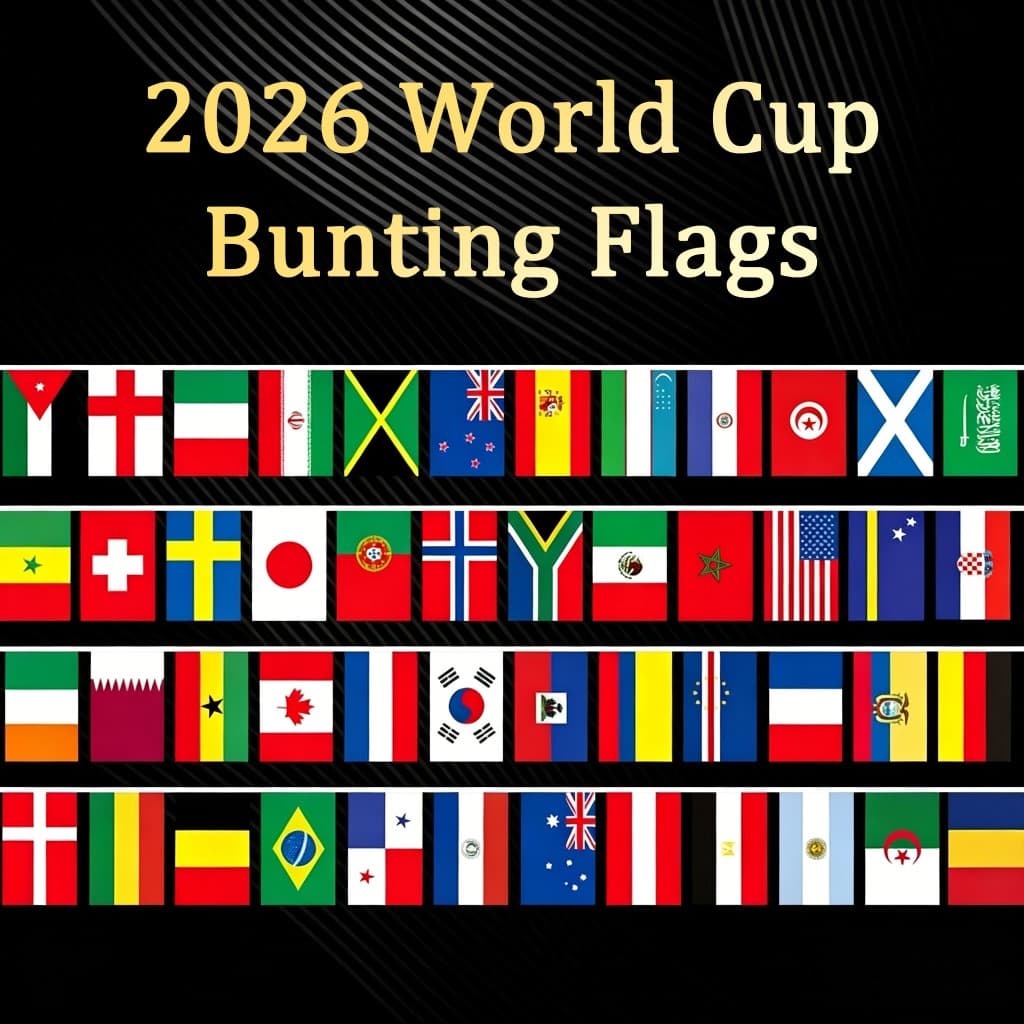 2026 FIFA World Cup Bunting Flags, Football Themed Hanging Pennant Decor รูปที่ 5