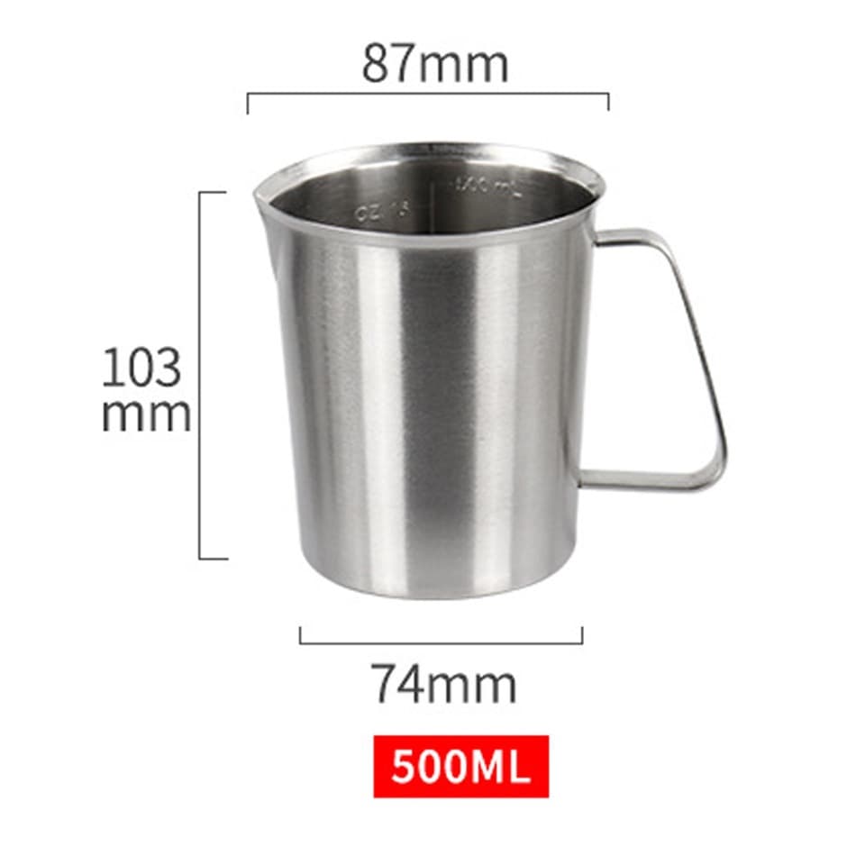 ราคาพิเศษ ถ้วยตวงสแตนเลส มีสเกล 500/1000/2000ml แข็งแรง ไม่เป็นสนิม รูปที่ 7