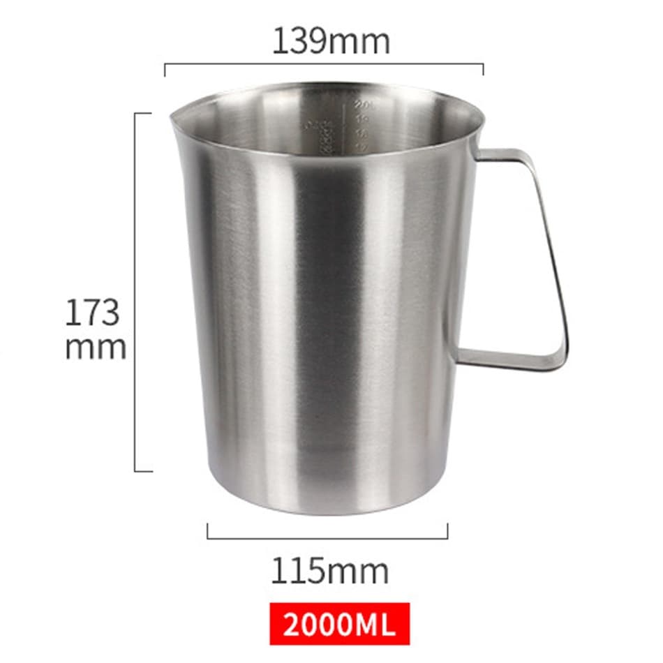 ราคาพิเศษ ถ้วยตวงสแตนเลส มีสเกล 500/1000/2000ml แข็งแรง ไม่เป็นสนิม รูปที่ 9