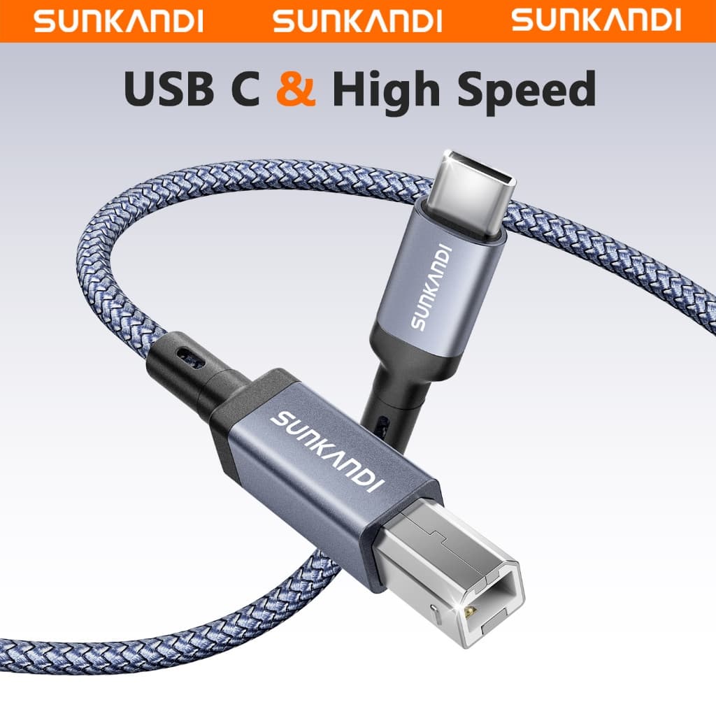 SUNKANDI USB C ชาย USB B ชายสายเครื่องพิมพ์ Type-c USB2.0 480 Mbps ข้อมูล Transfer Rate สําหรับคอมพิวเตอร์ รูปที่ 1