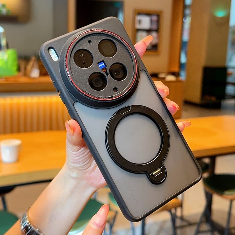 พร้อมที่วางสําหรับ VIVO X300 Ultra X300S X300 Pro เคสโทรศัพท์ PC เปลือกแข็งป้องกันแม่เหล็กชาร์จไร้สายกันกระแทกฝาหลัง รูปที่ 4