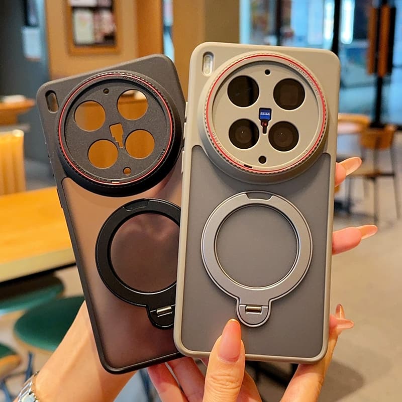 พร้อมที่วางสําหรับ VIVO X300 Ultra X300S X300 Pro เคสโทรศัพท์ PC เปลือกแข็งป้องกันแม่เหล็กชาร์จไร้สายกันกระแทกฝาหลัง รูปที่ 2