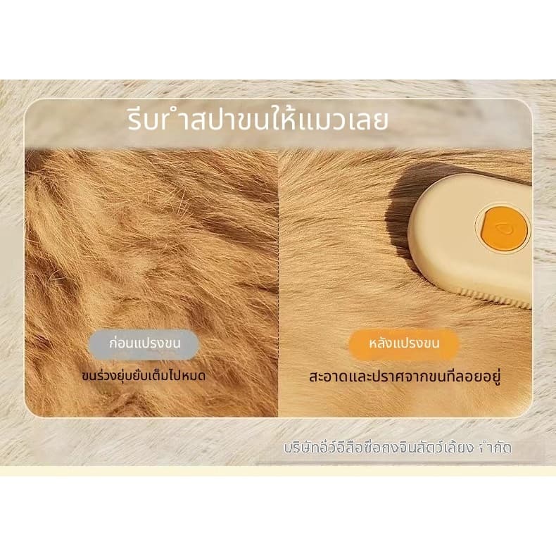 หวีสเปรย์สัตว์เลี้ยง, แปรงกรูมมิ่งไอน้ําแบบคลิกเดียว, หวีกําจัดขนสําหรับสุนัขแมว รูปที่ 3