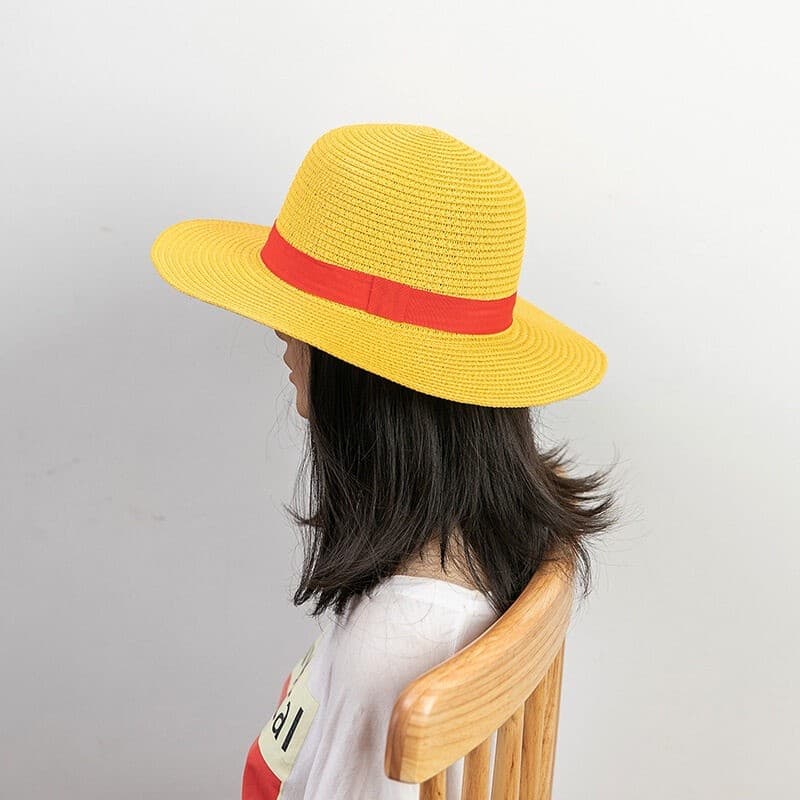ฤดูร้อน สําหรับผู้ชาย ผู้หญิง คอสเพลย์ One Piece Luffy สําหรับเด็ก หมวกฟางปีกกว้าง คอสเพลย์วันพีช ลูฟี่ ปานามา ปีกกว้าง รูปที่ 7
