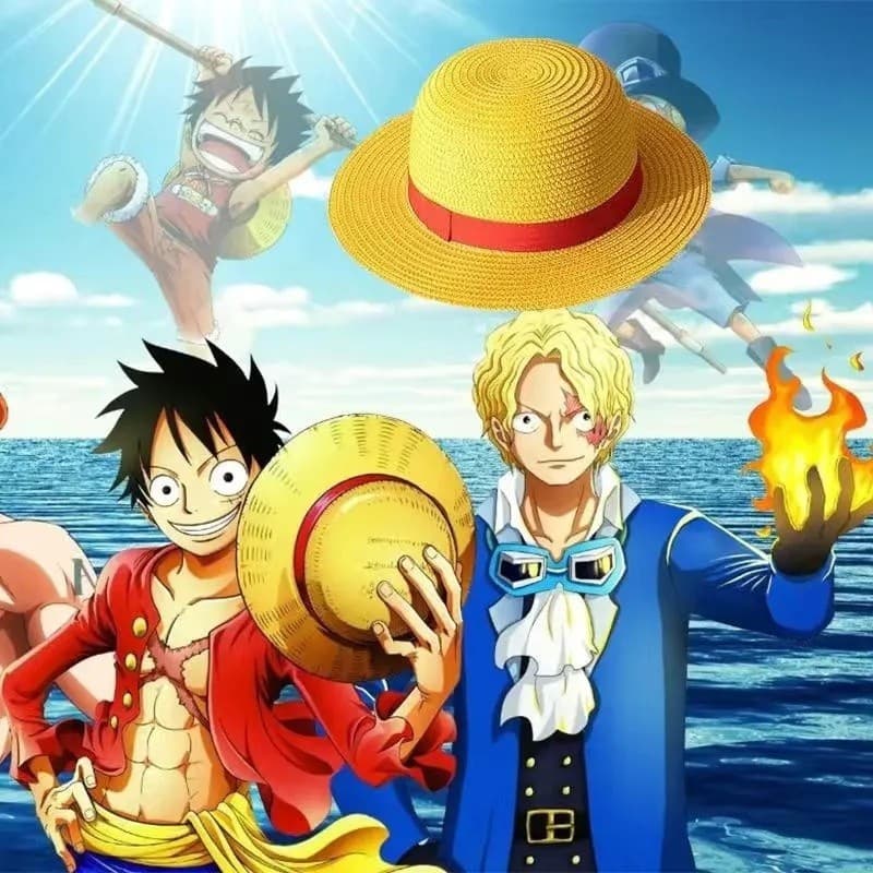 ฤดูร้อน สําหรับผู้ชาย ผู้หญิง คอสเพลย์ One Piece Luffy สําหรับเด็ก หมวกฟางปีกกว้าง คอสเพลย์วันพีช ลูฟี่ ปานามา ปีกกว้าง รูปที่ 9