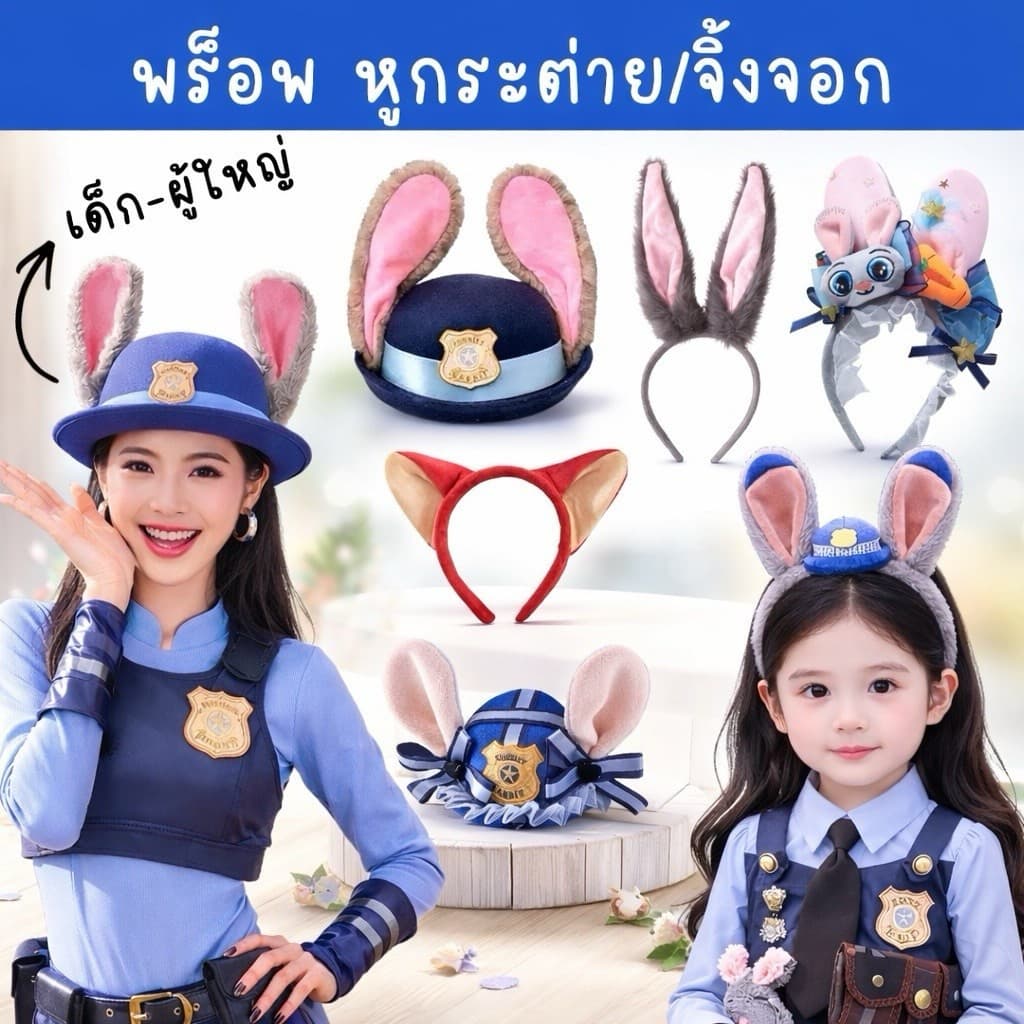 มีส่งแมส จาก zootopia หมวกจูดี้ คาดผมจิ้งจอก กทมคาดผมหูกระต่าย รูปที่ 5