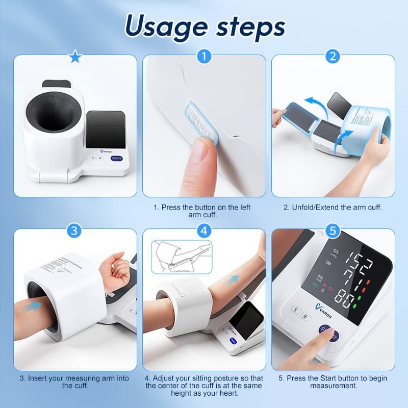 VARON Tunnel-Style Smart Electronic Blood Pressure Monitor Easy Measurement with Heart Rate Detection รูปที่ 6