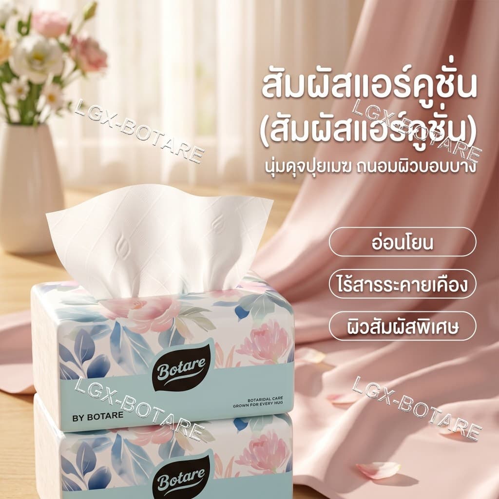 Botare ทิชชู่คุณภาพสูง 4 ชั้น 5600 แผ่น เยื่อไม้บริสุทธิ์ 100% นุ่ม หรู ใช้ได้ทั้งเช็ดหน้าและเช็ดครัว แบบแขวน สบายผิว รูปที่ 7