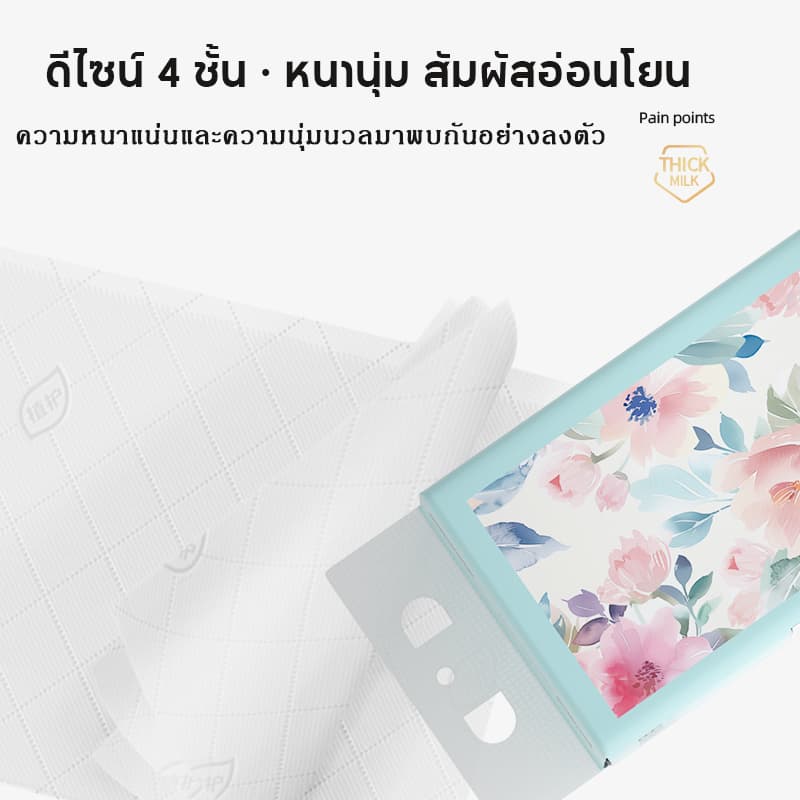 Botare ทิชชู่แบบดึงแขวนได้ กระดาษทิชชู กระดาาษทิชชู่ หนา 4 ชั้น ขนาดใหญ่ สัมผัสนุ่มละมุน ไม่เป็นขุย อ่อนโยน รูปที่ 5