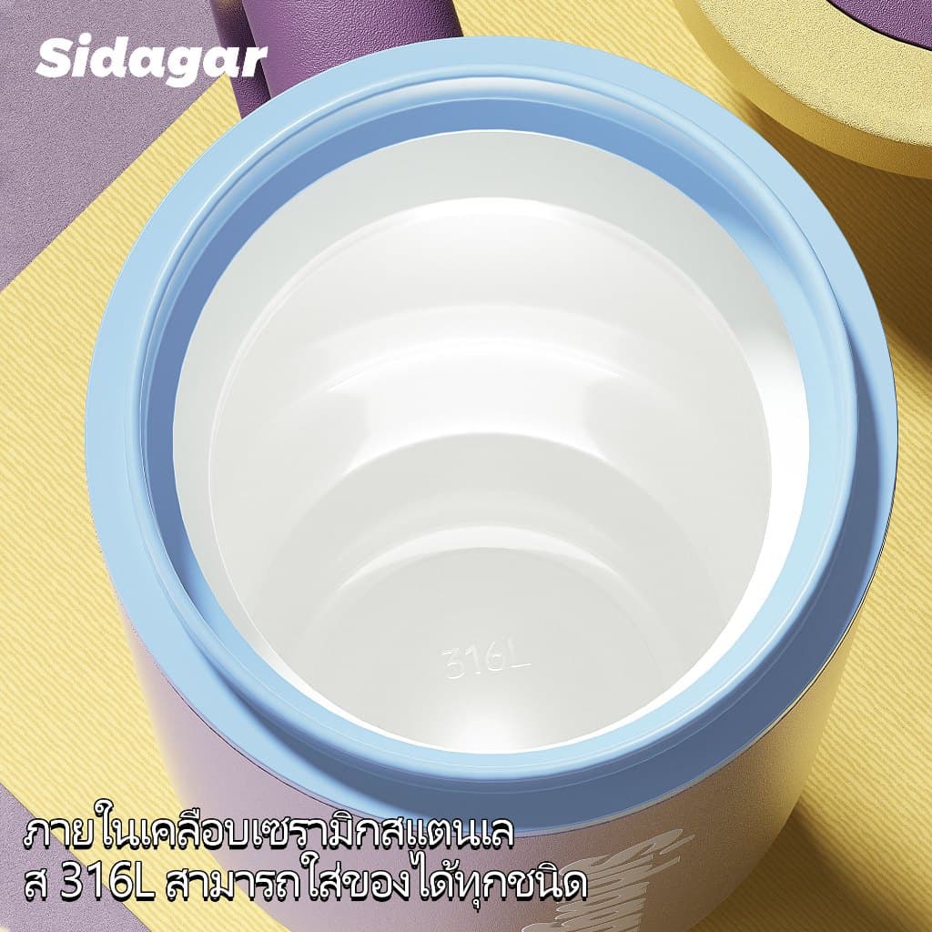 Sidagar แก้วเก็บความเย็น 1100ML ความจุสูง เคลือบเซรามิก แก้วน้ํา พร้อมหลอดดูด ถอดได้ ถ้วยน้ำสำหรับกีฬากลางแจ้ง รูปที่ 2