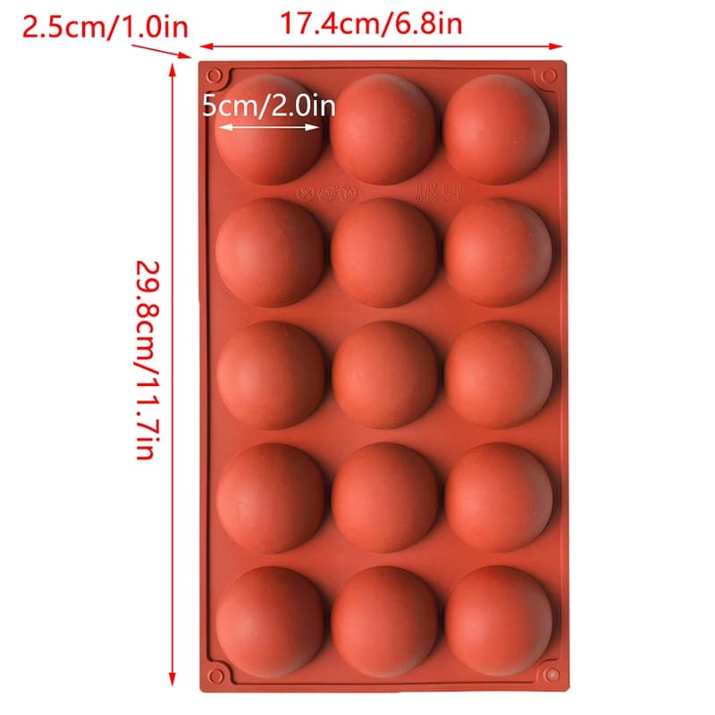 3D Ball Round Half Sphere Silicone Mold For DIY Baking Pudding Mousse Chocolate แม่พิมพ์เค้กเป็นมิตรกับสิ่งแวดล้อมอุปกรณ์ครัวเครื่องมือ รูปที่ 7
