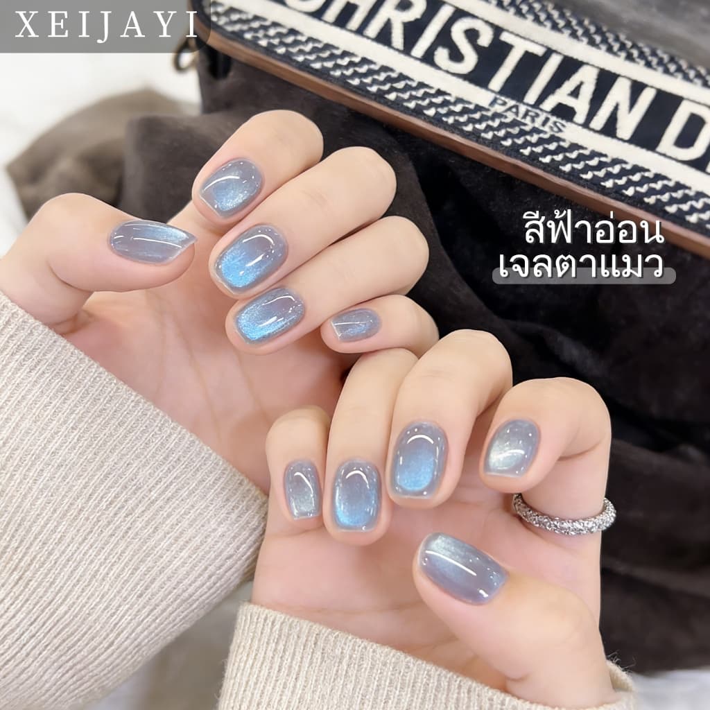 XEIJAYI 5g-รูปแบบใหม่ Cool Tone Light Blue Cat Eye Gel ยาทาเล็บเหมาะสําหรับเล็บ DIY มาก รูปที่ 3