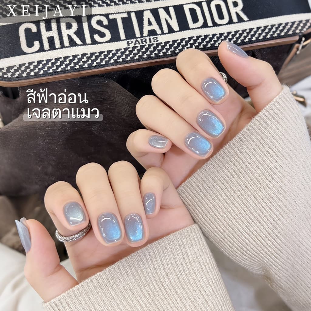 XEIJAYI 5g-รูปแบบใหม่ Cool Tone Light Blue Cat Eye Gel ยาทาเล็บเหมาะสําหรับเล็บ DIY มาก รูปที่ 2